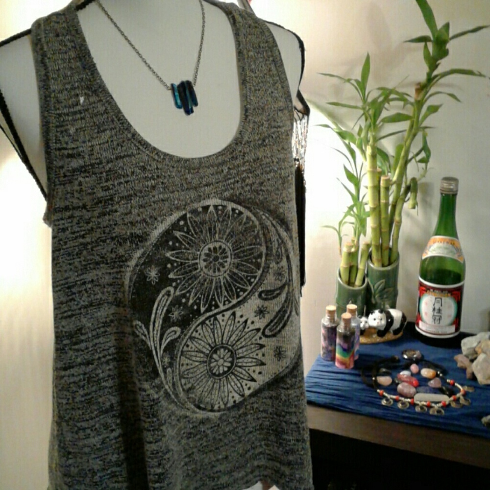 Grey Yin Yang Tank Top